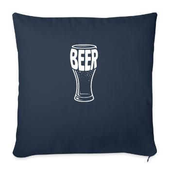 Beer - Funny Beer Logo Tshirt - Sofa pillowcase 17,3'' x 17,3'' (45 x 45 cm) - navy - Front