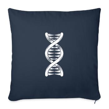 Double hélice brin d’ADN avec liaisons hydrogène - Housse de coussin décorative 45 x 45 cm - bleu marine - Devant