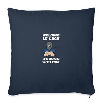 Soudeur Soudage Métallurgiste Schlosser - Housse de coussin décorative 45 x 45 cm - bleu marine - Devant