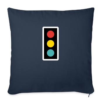Feu de circulation pour enfants - Housse de coussin décorative 45 x 45 cm - bleu marine - Devant