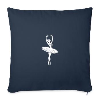 Ballet moderne en silhouette de ballerine - Housse de coussin décorative 45 x 45 cm - bleu marine - Devant