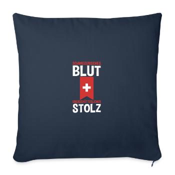 Suisse suisse - Housse de coussin décorative 45 x 45 cm - bleu marine - Devant