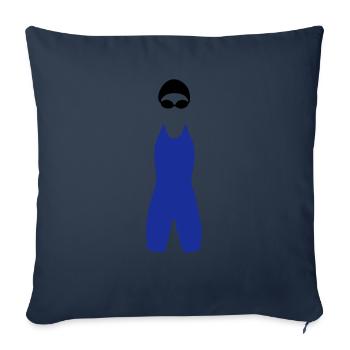 Nageur, silhouette - Housse de coussin décorative 45 x 45 cm - bleu marine - Devant