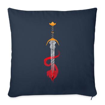 Épée nordique vikings mystique - Housse de coussin décorative 45 x 45 cm - bleu marine - Devant