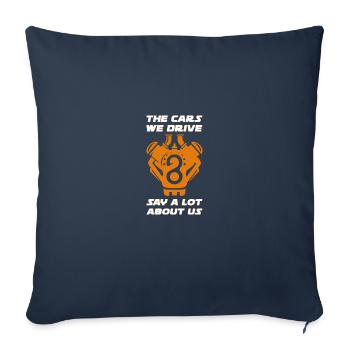 Tuning displacement car tuner gift for anyone who - Sofa pillowcase 17,3'' x 17,3'' (45 x 45 cm) - navy - Front