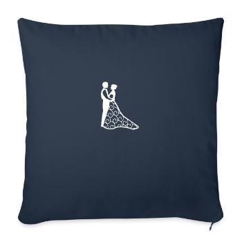 Marié - Housse de coussin décorative 45 x 45 cm - bleu marine - Devant