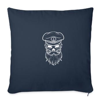 Captain Skull Strict captain. Poison - Sofa pillowcase 17,3'' x 17,3'' (45 x 45 cm) - navy - Front