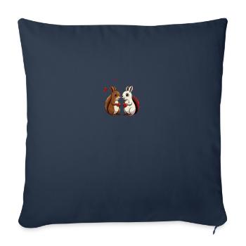Two Squirrels - Sofa pillowcase 17,3'' x 17,3'' (45 x 45 cm) - navy - Front