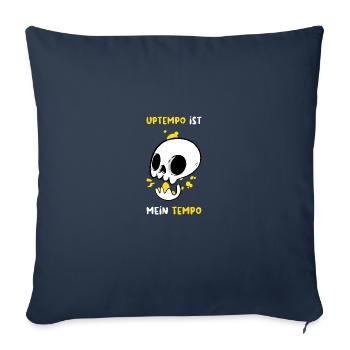 Techno Uptempo Rave Tekk Musique Célébrations - Housse de coussin décorative 45 x 45 cm - bleu marine - Devant
