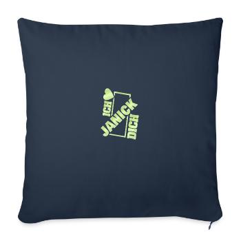 Couple Janick - Housse de coussin décorative 45 x 45 cm - bleu marine - Devant