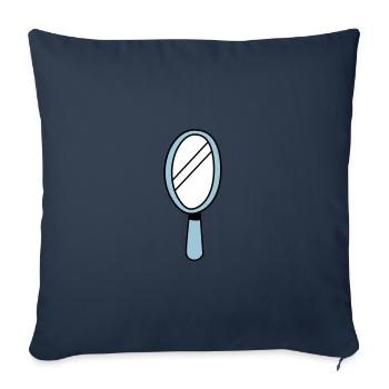 MIROIR MIROIR à main en bleu - Housse de coussin décorative 45 x 45 cm - bleu marine - Devant