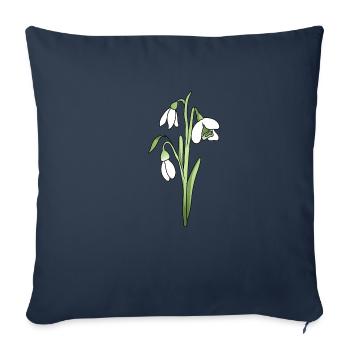 snowdrop - Sofa pillowcase 17,3'' x 17,3'' (45 x 45 cm) - navy - Front