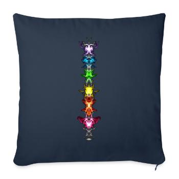 Art fractal Chakra Energy Centers Yoga Bouddhisme - Housse de coussin décorative 45 x 45 cm - bleu marine - Devant
