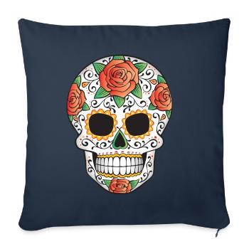 SUCRE CRÂNE 02 - Housse de coussin décorative 45 x 45 cm - bleu marine - Devant