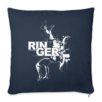 lutteur - Housse de coussin décorative 45 x 45 cm - bleu marine - Devant
