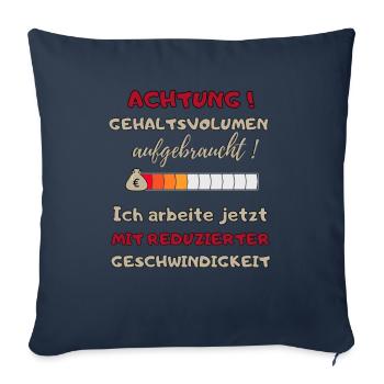 lustiger witziger Spruch Text Arbeit Buro Geschenk - Sofakissenbezug 45 x 45 cm - Navy - Vorne