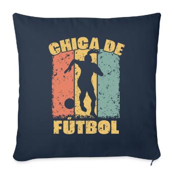 Women Soccer retro - Sofa pillowcase 17,3'' x 17,3'' (45 x 45 cm) - navy - Front