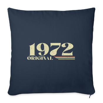 Original 1972 Vintage 1972 anniversaire 1972 rétro - Housse de coussin décorative 45 x 45 cm - bleu marine - Devant