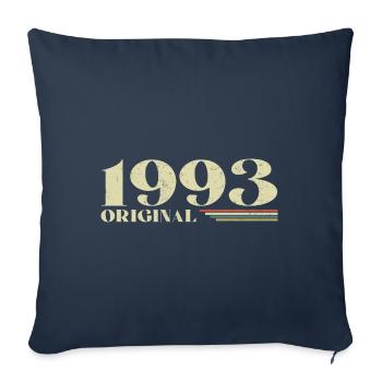 Original 1993 Vintage 1993 anniversaire 1993 rétro - Housse de coussin décorative 45 x 45 cm - bleu marine - Devant