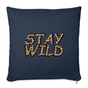 STAY WILD cool tshirt, animal print, giraffe - Sofa pillowcase 17,3'' x 17,3'' (45 x 45 cm) - navy - Front