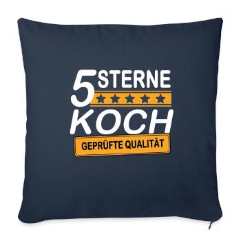 5 ÉTOILES CUISINE meilleur cuisinier - Housse de coussin décorative 45 x 45 cm - bleu marine - Devant