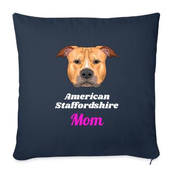 American Staffordshire - Housse de coussin décorative 45 x 45 cm - bleu marine - Devant