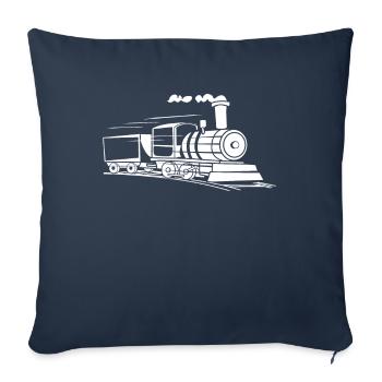 Zug Fahren Eisenbahn Lokomotive Bahnhof Geschenk - Housse de coussin décorative 45 x 45 cm - bleu marine - Devant