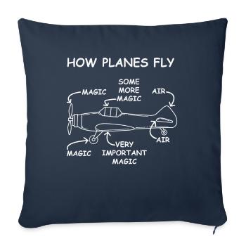 Airplane pilot aviation flying machine flight - Sofa pillowcase 17,3'' x 17,3'' (45 x 45 cm) - navy - Front