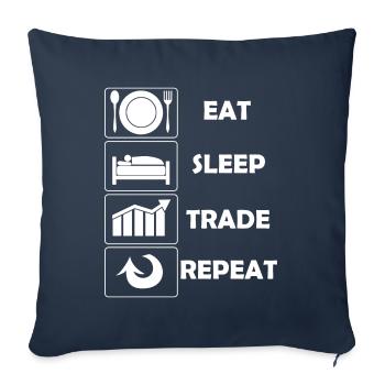 Trading Trading Food Sleeping Trades Stock Market - Sofa pillowcase 17,3'' x 17,3'' (45 x 45 cm) - navy - Front