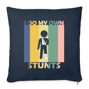 Blessure de récupération de l'os du bras - Housse de coussin décorative 45 x 45 cm - bleu marine - Devant