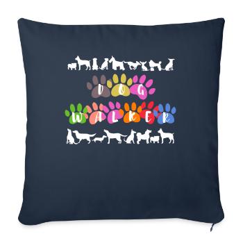 Hund Gassi Spaziergang Hundemama Hundehalter - Sofakissenbezug 45 x 45 cm - Navy - Vorne