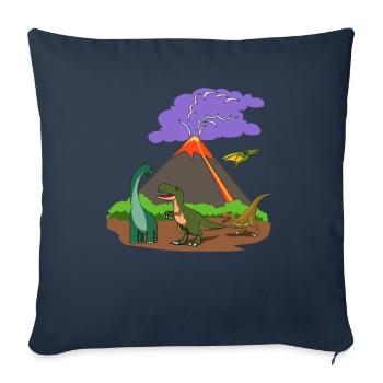 Dino dinosaur volcanic eruption eruption gift - Sofa pillowcase 17,3'' x 17,3'' (45 x 45 cm) - navy - Front