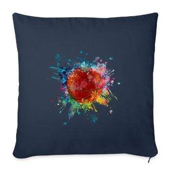 A eau explosion de couleur Splash Design Basket-ball - Housse de coussin décorative 45 x 45 cm - bleu marine - Devant