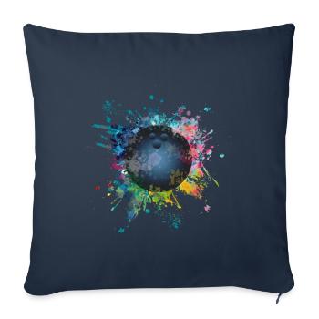 Aqueuse explosion de couleur Splash Pins Boule de Bowling - Housse de coussin décorative 45 x 45 cm - bleu marine - Devant