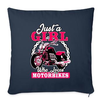 Just A Girl Who Loves Motorbikes - Sofa pillowcase 17,3'' x 17,3'' (45 x 45 cm) - navy - Front
