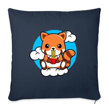 Red Panda Sitting On A Cloud And Eating Ramen - Sofa pillowcase 17,3'' x 17,3'' (45 x 45 cm) - navy - Front
