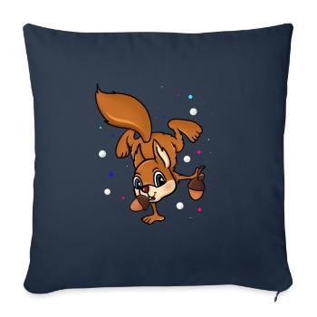 Squirrel Handstand - Sofa pillowcase 17,3'' x 17,3'' (45 x 45 cm) - navy - Front