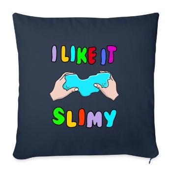 Je l’aime Slimy Fluffy Drizzly Cloud Texture Buble - Housse de coussin décorative 45 x 45 cm - bleu marine - Devant