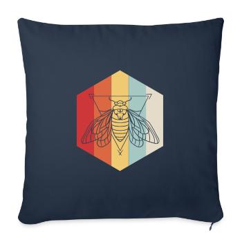 Cicada Retro - Sofa pillowcase 17,3'' x 17,3'' (45 x 45 cm) - navy - Front