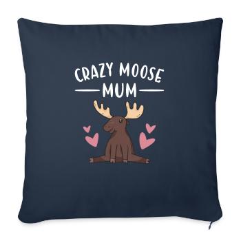 Elk Crazy Moose Mum Moose - Sofa pillowcase 17,3'' x 17,3'' (45 x 45 cm) - navy - Front