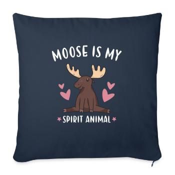 Elk Moose est mon animal spirituel Moose - Housse de coussin décorative 45 x 45 cm - bleu marine - Devant