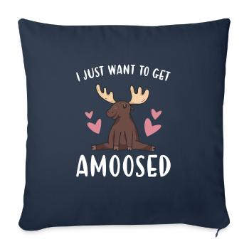 Elk, je veux juste m'amuser avec l'orignal - Housse de coussin décorative 45 x 45 cm - bleu marine - Devant