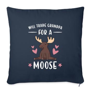 Elk va échanger grand-père contre un orignal - Housse de coussin décorative 45 x 45 cm - bleu marine - Devant