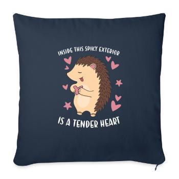 Inside This Spiky Exterior Is A Tender Heart - Sofa pillowcase 17,3'' x 17,3'' (45 x 45 cm) - navy - Front