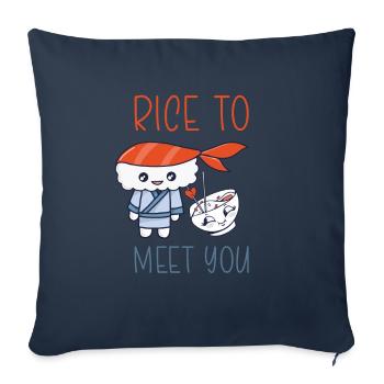 Kawaii Japanese Food Salmon Salmon Sushi Roll - Sofa pillowcase 17,3'' x 17,3'' (45 x 45 cm) - navy - Front