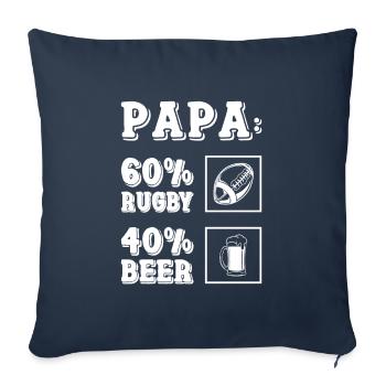 Joueur de rugby Rugby Cadeau Entraîneur de rugby - Housse de coussin décorative 45 x 45 cm - bleu marine - Devant