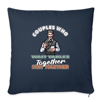 Couple de serveuses serveur - Housse de coussin décorative 45 x 45 cm - bleu marine - Devant