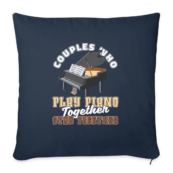 Pianiste Piano Piano Paire - Housse de coussin décorative 45 x 45 cm - bleu marine - Devant