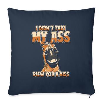 Sports équestres à cheval drôle - Housse de coussin décorative 45 x 45 cm - bleu marine - Devant