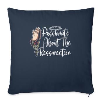 Christ Christianisme Résurrection - Housse de coussin décorative 45 x 45 cm - bleu marine - Devant